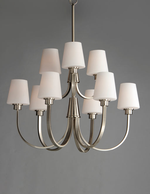 Maxim 11826SWSN Shelter 9 Light Chandelier | Satin Nickel