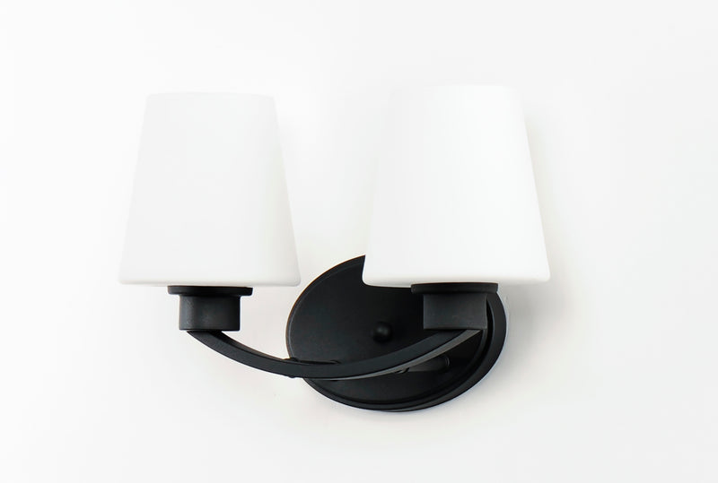Maxim 11832SWBK Shelter 2 Light Bath Vanity | Black