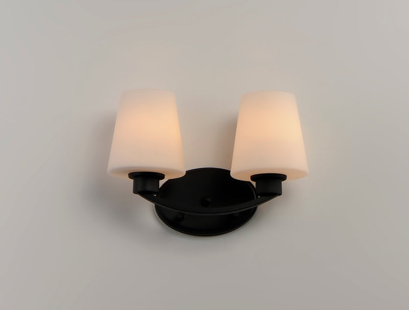 Maxim 11832SWBK Shelter 2 Light Bath Vanity | Black