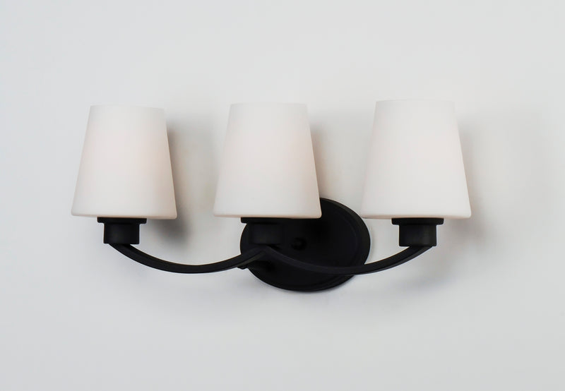 Maxim 11833SWBK Shelter 3 Light Bath Vanity | Black