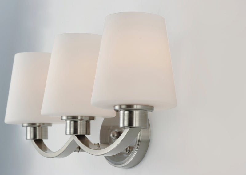 Maxim 11833SWSN Shelter 3 Light Bath Vanity | Satin Nickel