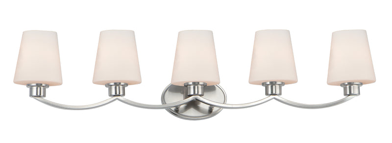 Maxim 11835SWSN Shelter 5 Light Bath Vanity | Satin Nickel