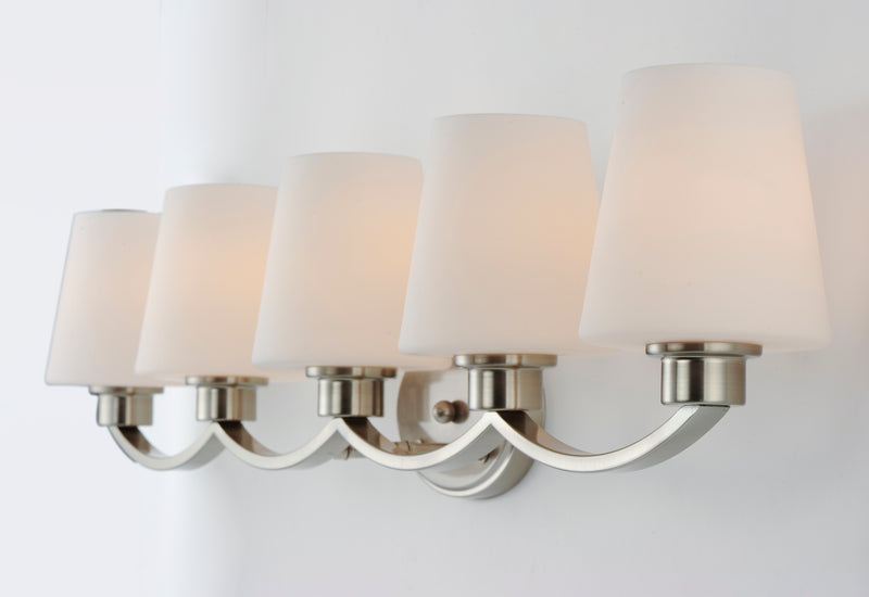 Maxim 11835SWSN Shelter 5 Light Bath Vanity | Satin Nickel