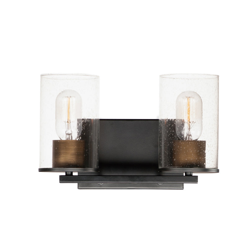 Maxim 11842CDABBK Sleek 2 Light Bath Vanity | Antique Brass / Black