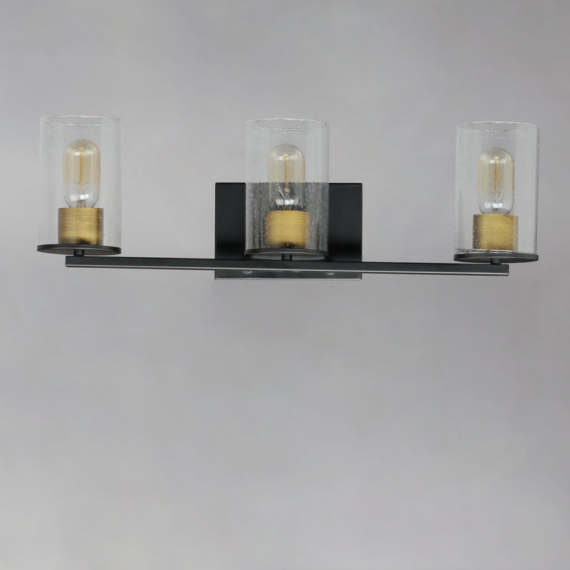 Maxim 11843CDABBK Sleek 3 Light Bath Vanity | Antique Brass / Black