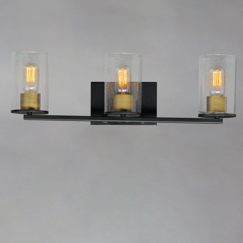 Maxim 11843CDABBK Sleek 3 Light Bath Vanity | Antique Brass / Black
