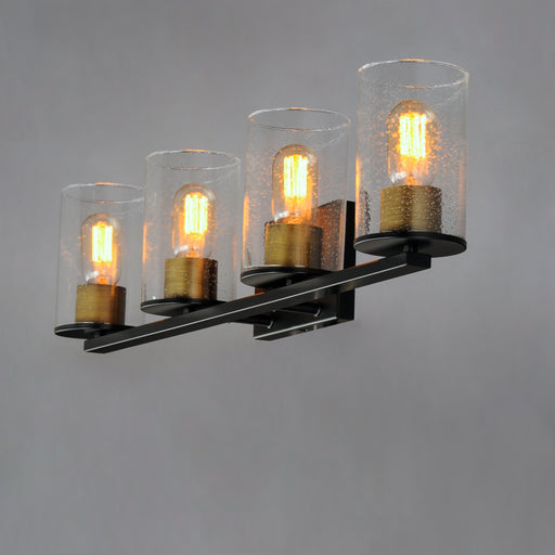 Maxim 11844CDABBK Sleek 4 Light Bath Vanity | Antique Brass / Black