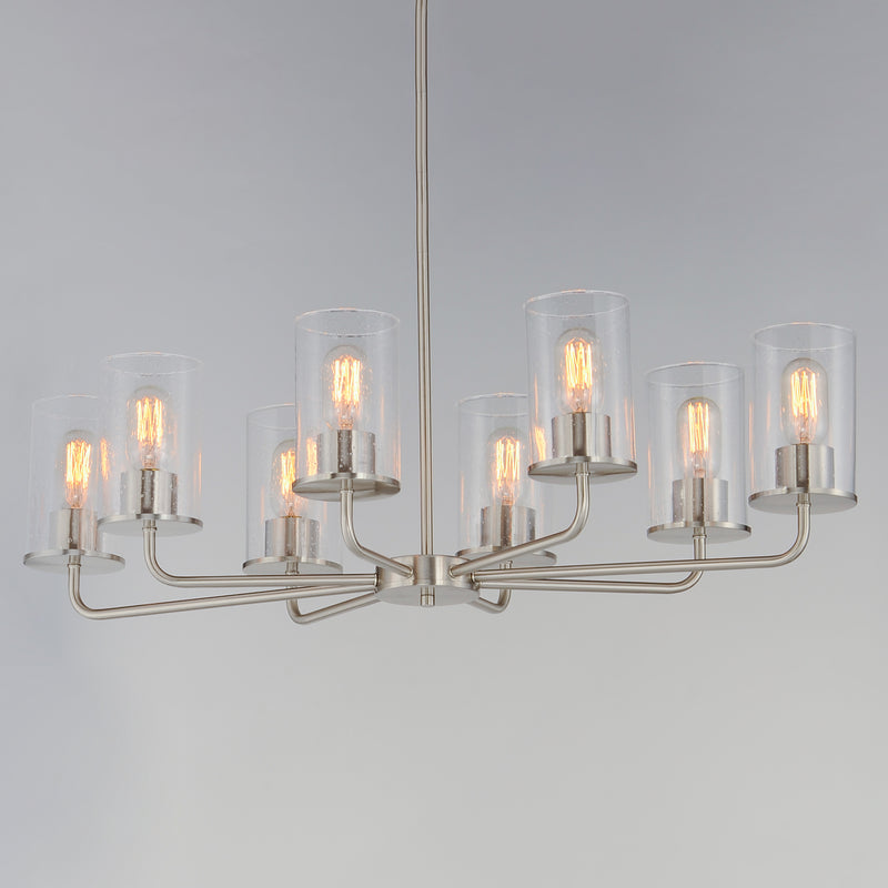 Maxim 11848CDSN Sleek 8 Light Chandelier | Satin Nickel