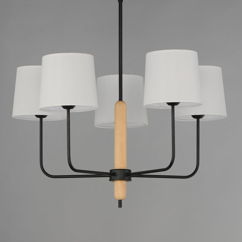 Maxim 11865OFNWD Bozeman 5 Light Chandelier | Natural Wood