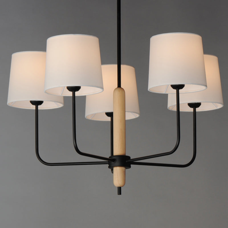 Maxim 11865OFNWD Bozeman 5 Light Chandelier | Natural Wood
