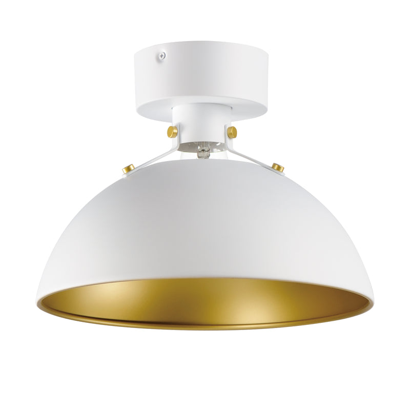 Maxim 12040WTSBR Dawn Flush Mount | White/Satin Brass