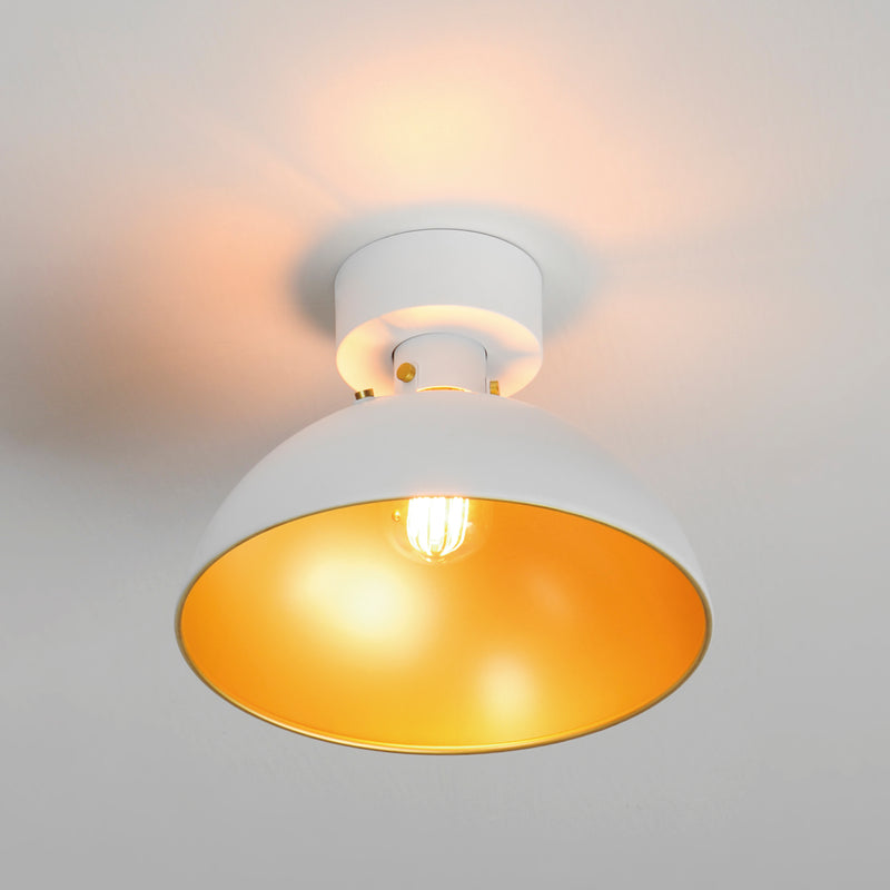 Maxim 12040WTSBR Dawn Flush Mount | White/Satin Brass