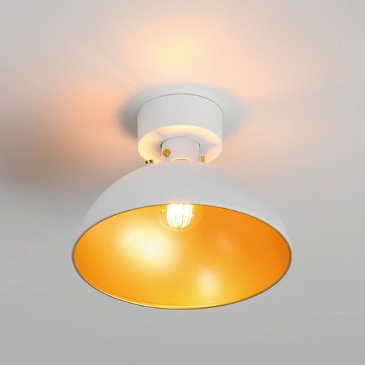 Maxim 12040WTSBR Dawn Flush Mount | White/Satin Brass