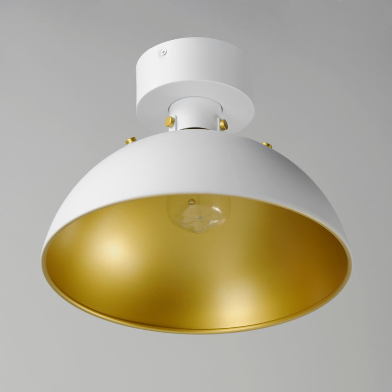 Maxim 12040WTSBR Dawn Flush Mount | White/Satin Brass