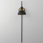 Maxim 12041ABBK Dawn Pin Up Wall Sconce | Antique Brass / Black