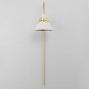 Maxim 12041WTSBR Dawn Pin Up Wall Sconce | White/Satin Brass