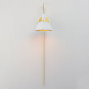 Maxim 12041WTSBR Dawn Pin Up Wall Sconce | White/Satin Brass