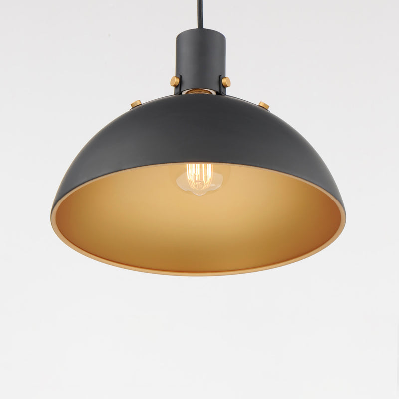 Maxim 12042ABBK Dawn 12.5" Pendant | Antique Brass / Black