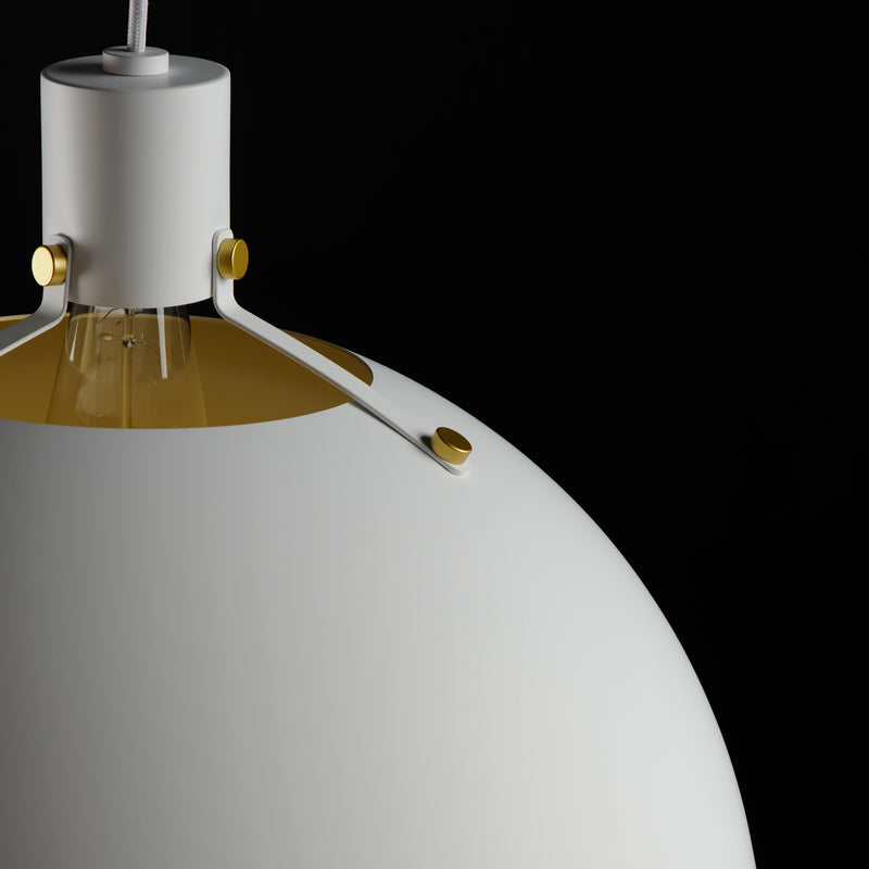 Maxim 12048WTSBR Dawn 20" Pendant | White/Satin Brass