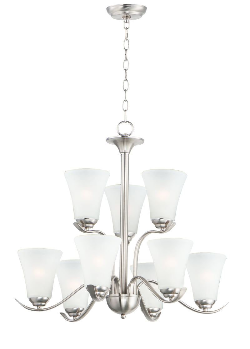 Maxim 12076FTSN Vital 9 Light Chandelier | Satin Nickel