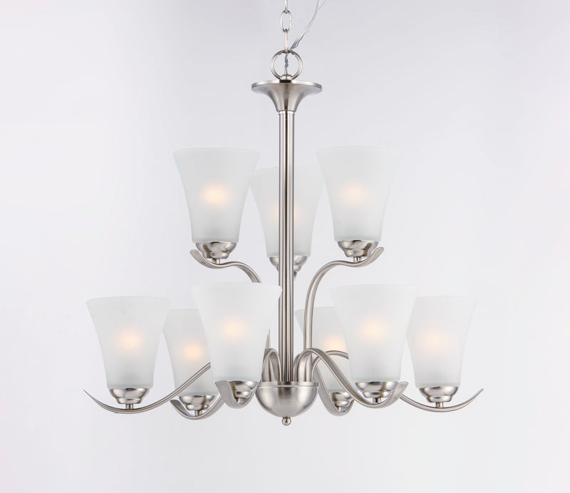 Maxim 12076FTSN Vital 9 Light Chandelier | Satin Nickel