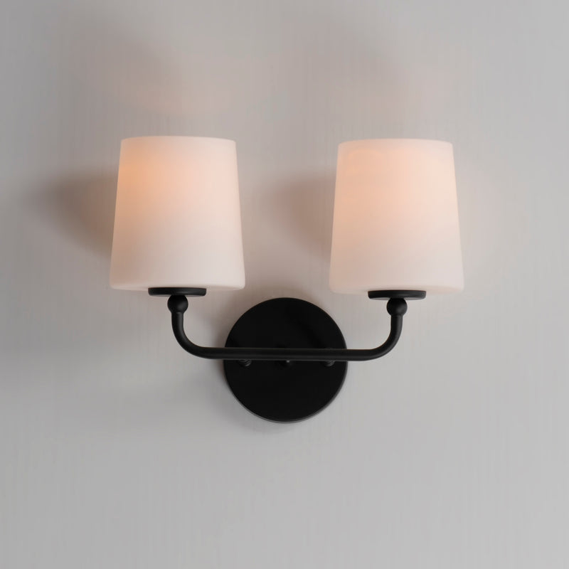 Maxim 12092SWBK Bristol 2 Light Sconce | Black