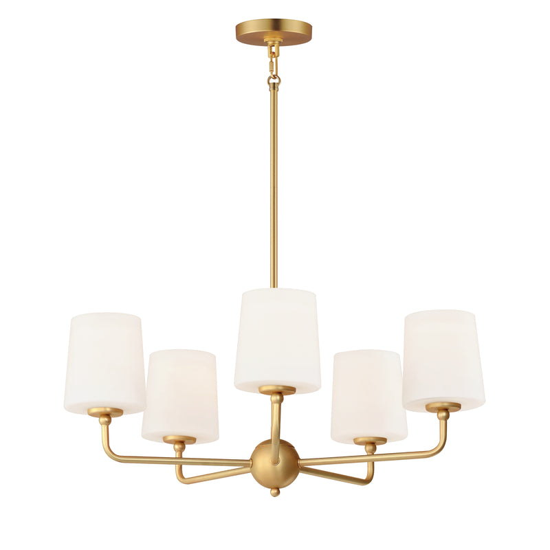 Maxim 12095SWSBR Bristol 5 Light Chandelier | Satin Brass