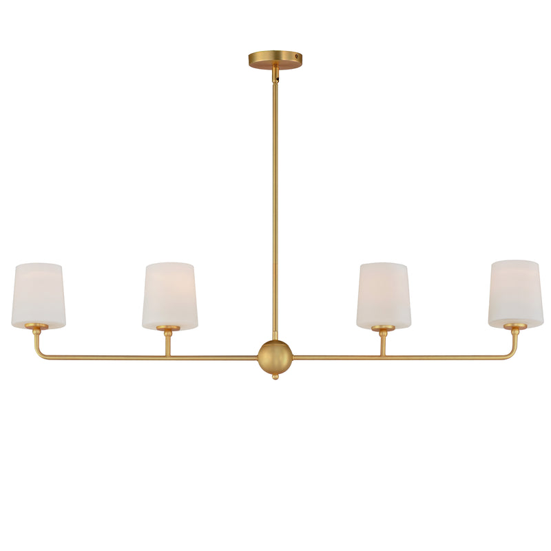 Maxim 12097SWSBR Bristol 4 Light Linear Chandelier | Satin Brass