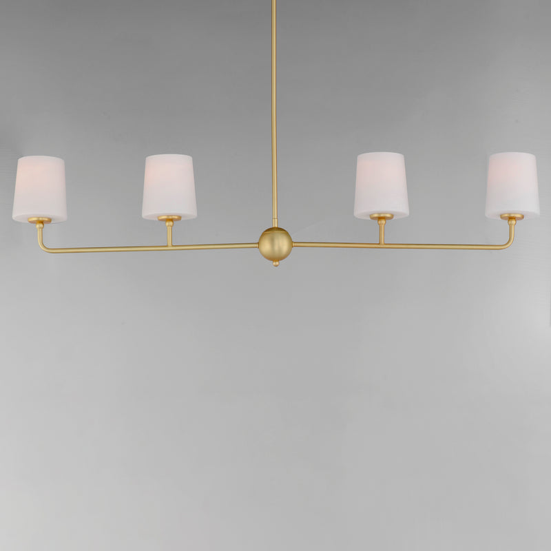 Maxim 12097SWSBR Bristol 4 Light Linear Chandelier | Satin Brass
