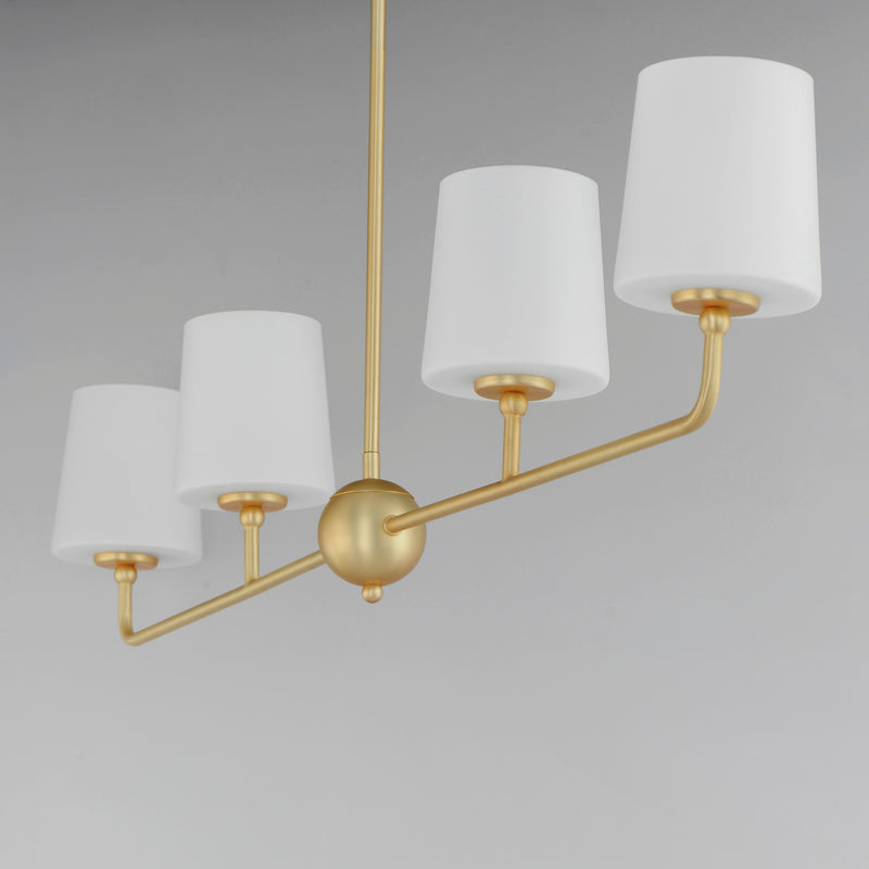 Maxim 12097SWSBR Bristol 4 Light Linear Chandelier | Satin Brass