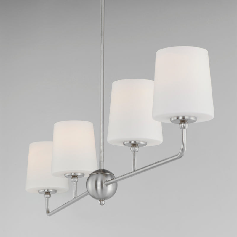 Maxim 12097SWSN Bristol 4 Light Linear Chandelier | Satin Nickel
