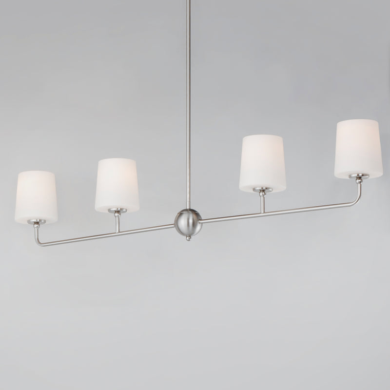 Maxim 12097SWSN Bristol 4 Light Linear Chandelier | Satin Nickel