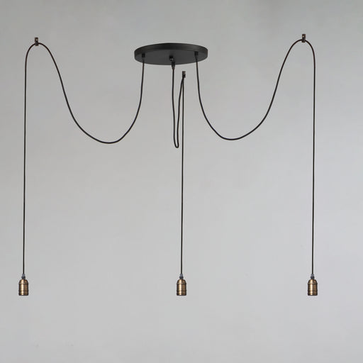 Maxim 12123BKAB Early Electric 3 Light Pendant | Black / Antique Brass