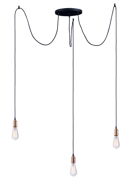 Maxim 12123BKAB Early Electric 3 Light Pendant | Black / Antique Brass