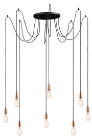 Maxim 12128BKAB Early Electric 8 Light Pendant | Black / Antique Brass
