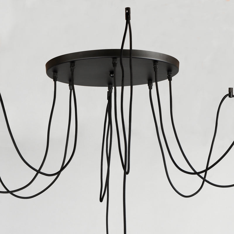 Maxim 12128BKAB Early Electric 8 Light Pendant | Black / Antique Brass
