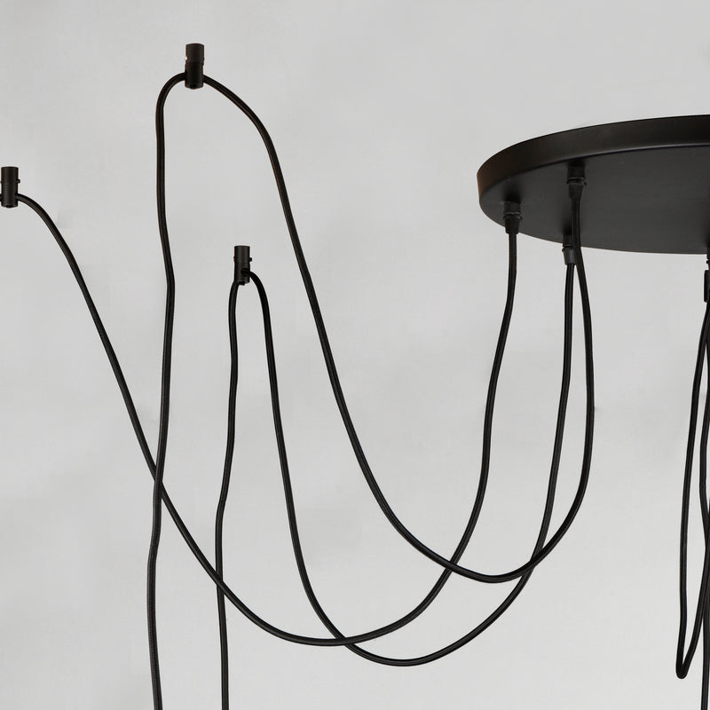 Maxim 12128BKAB Early Electric 8 Light Pendant | Black / Antique Brass