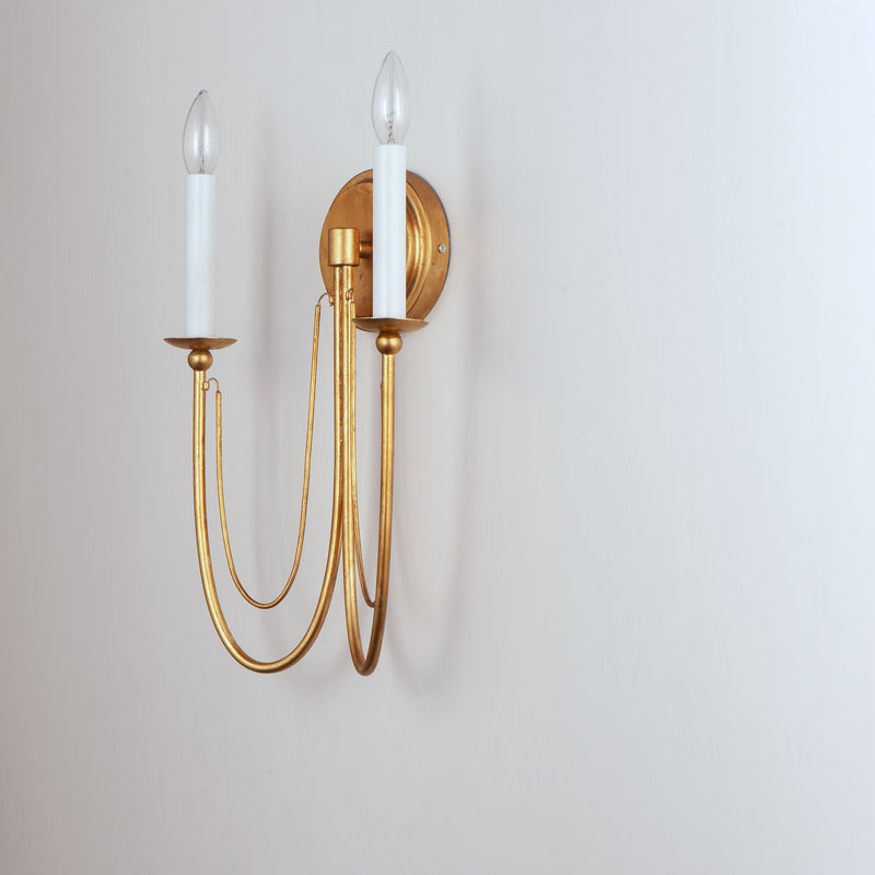Maxim 12161GL Plumette 2 Light Wall Sconce | Gold Leaf