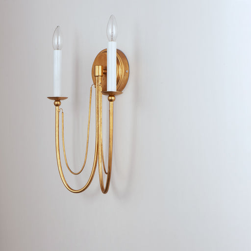 Maxim 12161GL Plumette 2 Light Wall Sconce | Gold Leaf