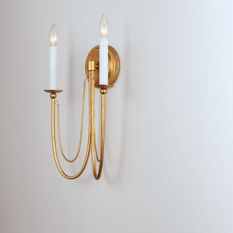 Maxim 12161GL Plumette 2 Light Wall Sconce | Gold Leaf