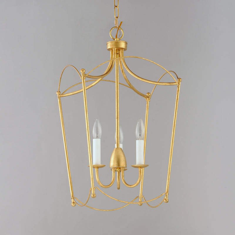 Maxim 12163GL Plumette 3 Light Pendant | Gold Leaf