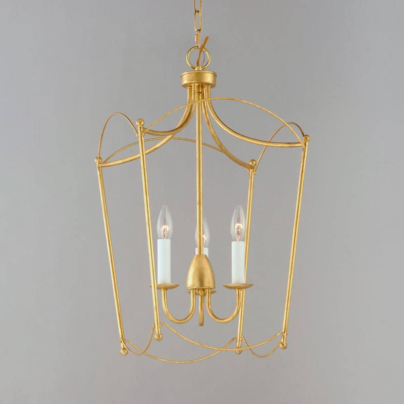 Maxim 12163GL Plumette 3 Light Pendant | Gold Leaf