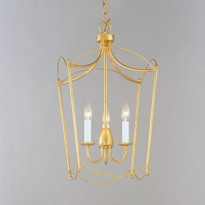 Maxim 12163GL Plumette 3 Light Pendant | Gold Leaf