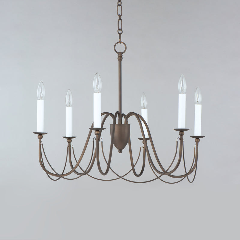 Maxim 12166CHB Plumette 6 Light Chandelier | Chestnut Bronze