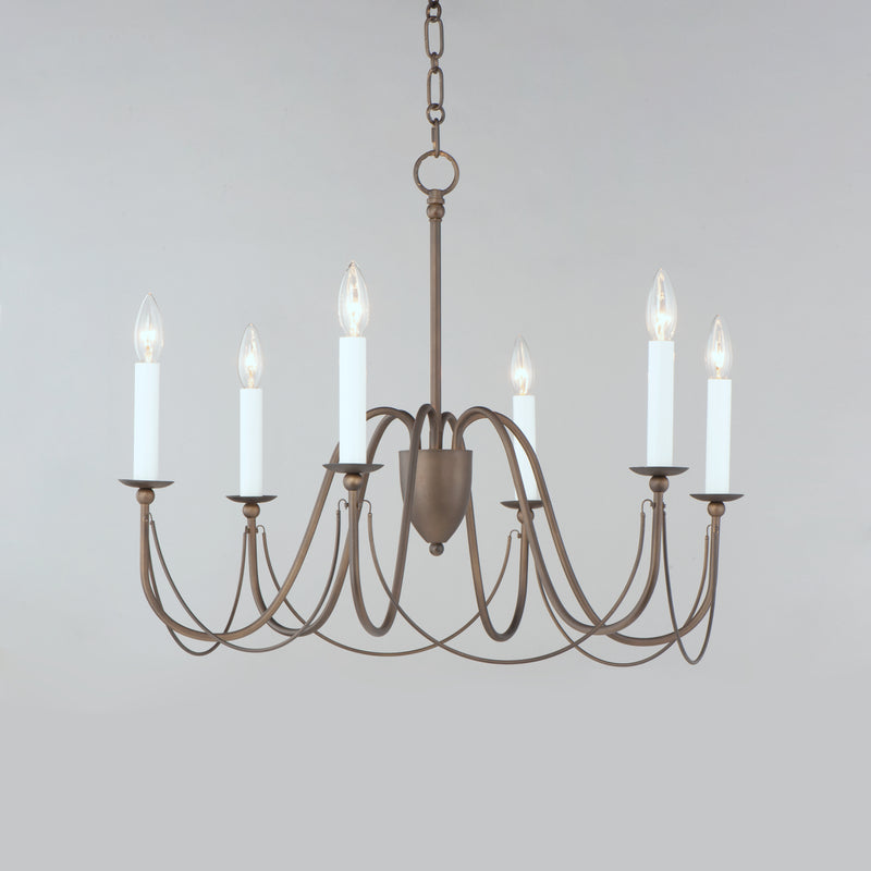 Maxim 12166CHB Plumette 6 Light Chandelier | Chestnut Bronze