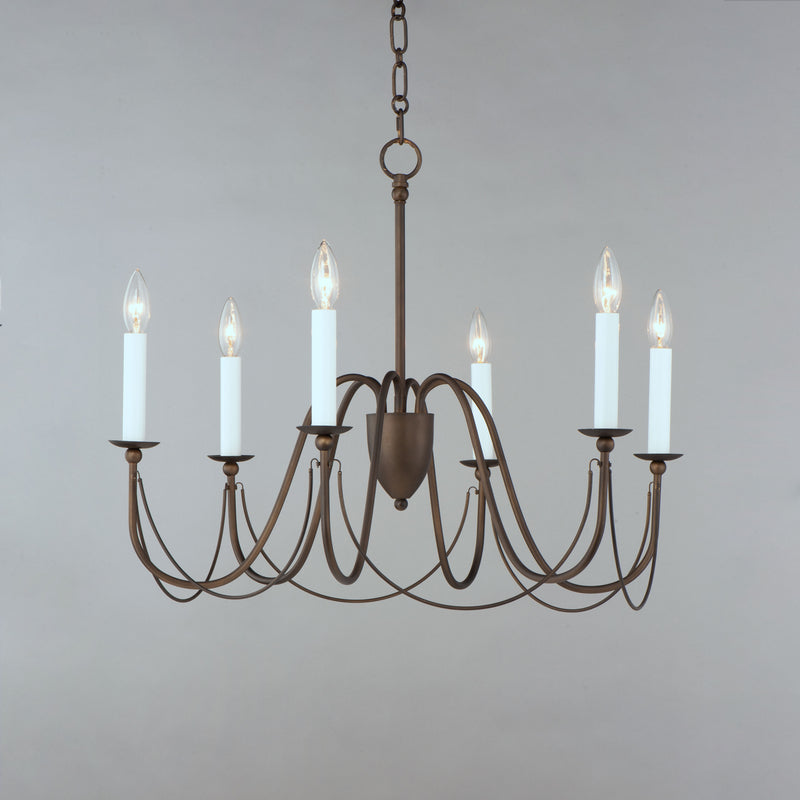 Maxim 12166CHB Plumette 6 Light Chandelier | Chestnut Bronze