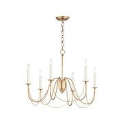 Maxim 12166GL Plumette 6 Light Chandelier | Gold Leaf