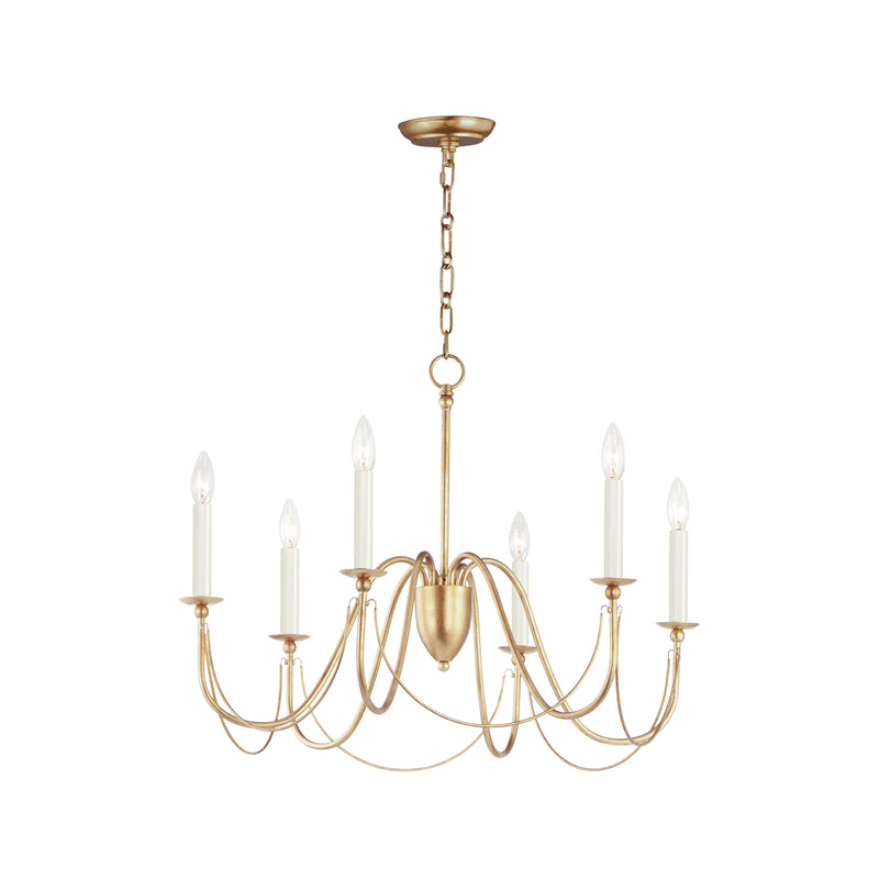 Maxim 12166GL Plumette 6 Light Chandelier | Gold Leaf