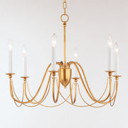 Maxim 12166GL Plumette 6 Light Chandelier | Gold Leaf