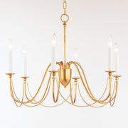 Maxim 12166GL Plumette 6 Light Chandelier | Gold Leaf